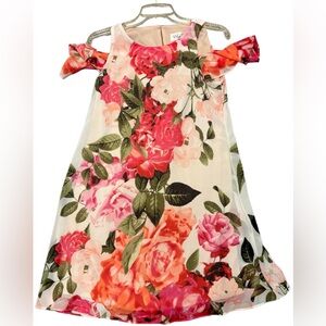 ELIZA J from Bloomingdale’s floral pink white summer party dress sz  4 worn once